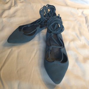 Blue Gap Suede Gladiator Flat size 6